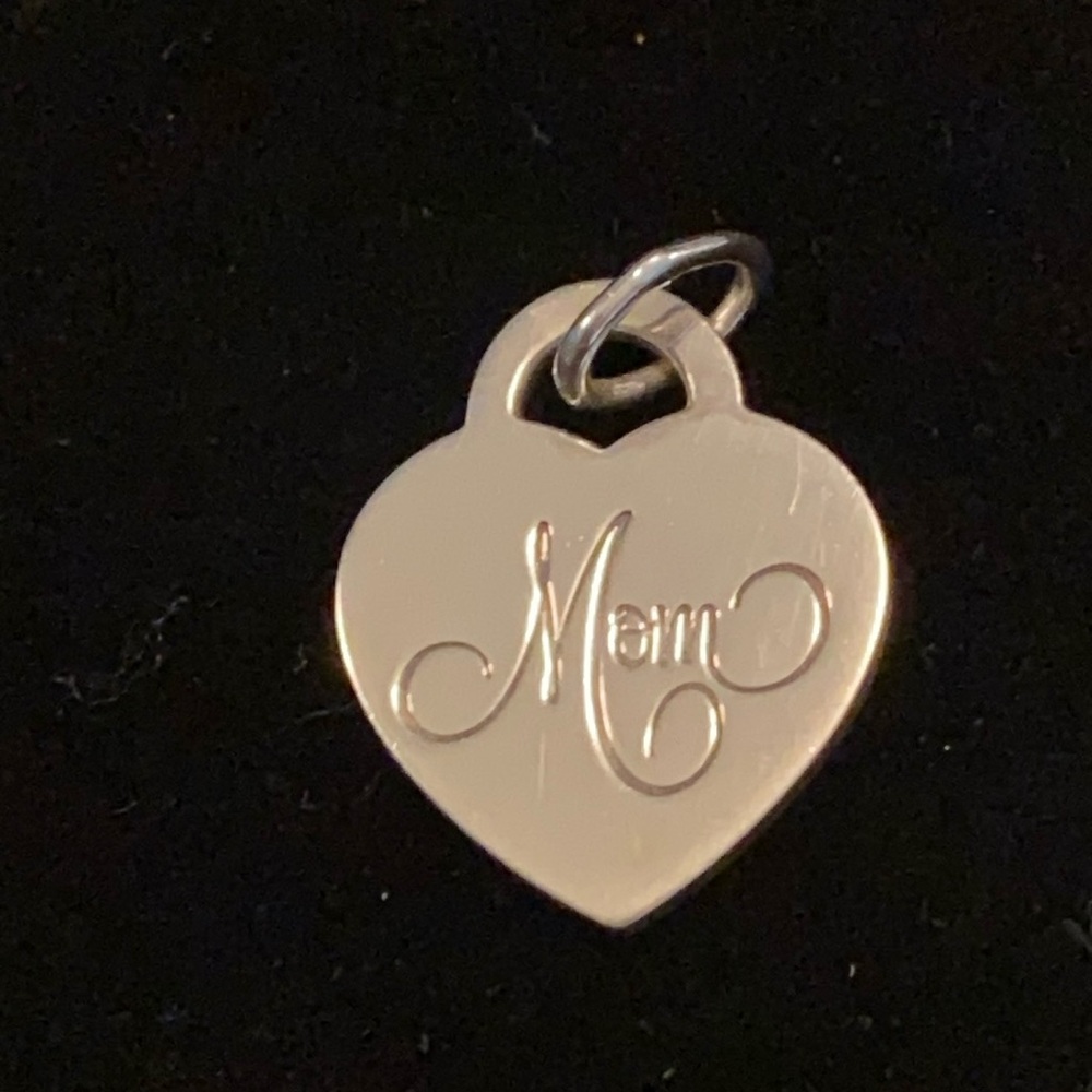 Tiffany & Co., SS Heart tag Charm, engraved with Mom